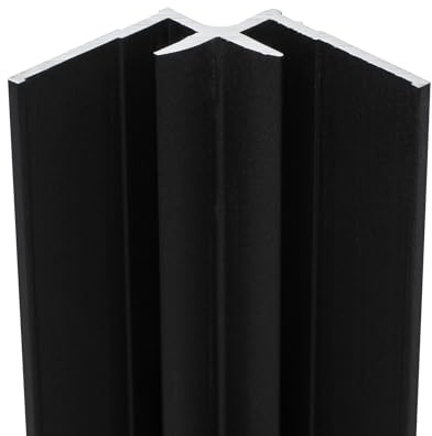 Schulte DecoDesign Profil Eckverbinder in Ecke, 255 cm, Mattschwarz, Verbindungsprofil für Duschrückwände und Wandverkleidung bis 3 mm, D1901325 68