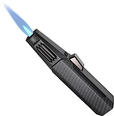 Butane Torch Lighter, Upgrated Refillable Kitchen Cooking Torch Windproof Adjustable Flame Solar Beam Torch Blow Torch with Safety Lock for Baking Creme Brulee HGT-198 (Butane Gas Not Included)