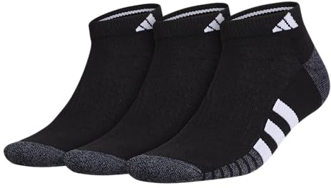 adidas Cushioned 3.0 3-Pack Low Cut Black/Onix Grey/White LG (Men's Shoe Size 6-12)