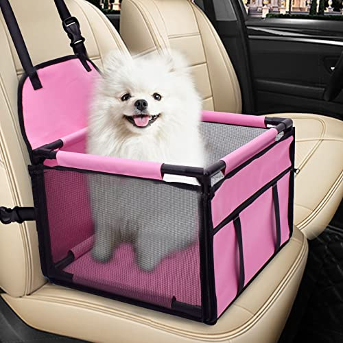 Hunde Autositz Hochwertiger Auto Hundesitz für kleine bis Hunde - Rahmen Wände Extra Stabiler Wasserdichter Hundeautositz für Rück- und Vordersitz