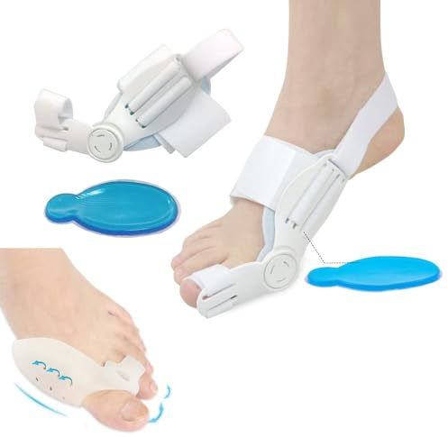 QKEPCY Hallux Valgus Korrekturschiene Set Verstellbare Zehenspreizer Nachtschiene Großzehen Separator Schmerzlinderung Orthopädische Fußpflege