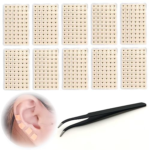 600 Pcs Jetable Oreille Presse Graines Acupuncture Vaccaria Graines D'oreille Jetable Graine D'oreille D'acupuncture avec Pinces Magnétiques Thérapies Auriculaire Acupunctures Thérapies Massage Outil