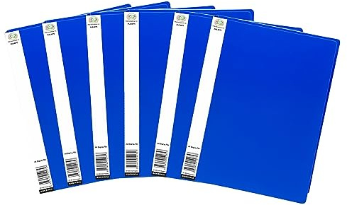 M1SS 10 Folders X Blue Display File A4 Flexi Display Portfolio Book Folder with 20 Pockets Copy Safe Pockets for School, Presentations, Filing, Insurance Financial Document, Interviews