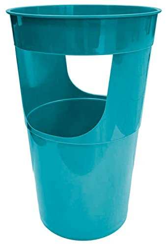 Acan Tradineur Porte-parapluie en plastique, forme ronde, idéal aussi bien pour la maison que pour les espaces publics, Ø 28 x 50 cm, turquoise