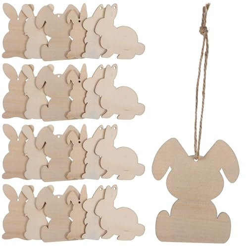 TOVINANNA 3 Sätze Osterhase Unvollendete Hasenausschnitte Osterdeko Zum Aufhängen Wohndeko Selber Machen -bastelbedarf Diy-graffiti-chip Osterausschnitte Holz Handbuch Ornament