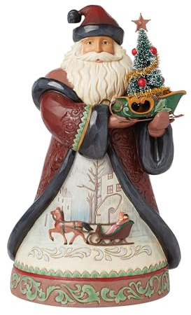 Enesco Weihnachtsfigur Weihnachtsmann aus Harz mit Schlitten „Jim Shore“ 18x16xH28 cm