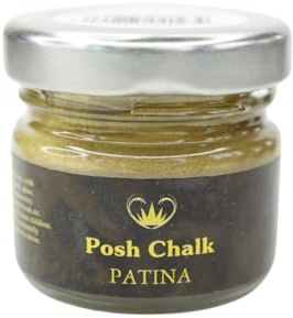 Posh Chalk PC0302 Patina - Byzantine Gold 30ml - Oil-Based Gilding Wax - Vintage, Metallic, Distressed - DIY Craft Upcycling Furniture - Thick Texture + Stiff Consistency – Artisan Quality