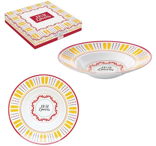 COFFRET PLAT A PATES Ø 30CM EN PORCELAINE PASTA & PIZZA LOVERS