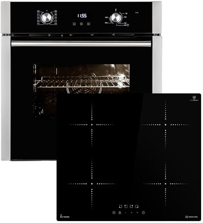 Cuisinière: 60cm Four encastrable EB8005ED + 59cm Plaque Induction IH85900RL | Fonction pizza | Gril | Circulation de l'air | Air chaud | Timer automatique | SET8005IH859RL