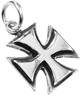Windalf 925 Sterling Silber Eisernes Kreuz Anhänger für Herren & Damen – Massiver Kreuz Anhänger aus echtem Silber – Biker, Rocker, Gothic Schmuck – Kettenanhänger Silber ohne Kette