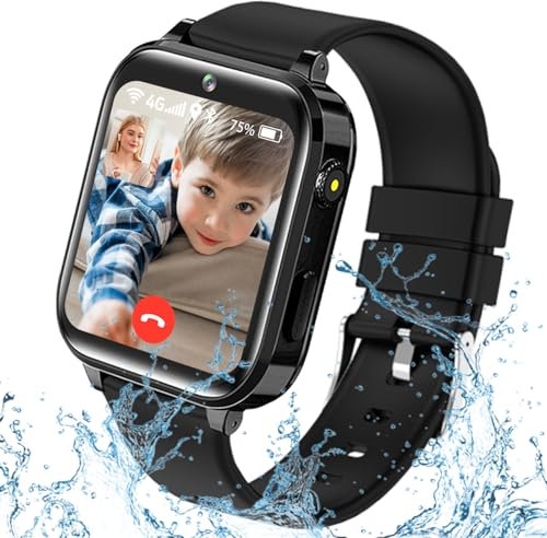 clleylise Kinder Smartwatch, Smartwatch Kinder mit GPS und Telefon Voice Chat, SOS IP68 Wasserdicht Spiel Kamera Wecker Touchscreen, Smart Watch für Jungen Mädchen 4-16 Jahre