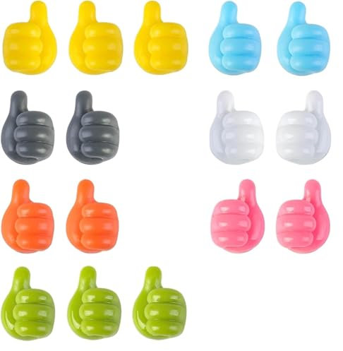 70pcs Random Color Silicone Thumb Wall Hook Cable Management Wire USB Organizer Clips Wall Hooks Hanger Storage Holder for Kitchen Bathroom Office