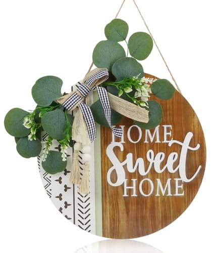 Cartello Di Benvenuto Sulla Porta Da Appendere, Decorazione Boho in Legno Per La Casa, Ghirlanda D'Ingresso