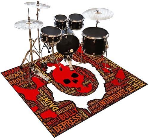 Schlagzeug Teppich Schlagzeugteppich Trommelteppich Schallschutz Teppichmatte rutschfest Schalldicht Drum Teppich Matte Elektronisches Jazz Schlagzeug Kit für Bass Snare Drum Matte 200 x 160 cm