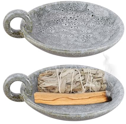 NBEADS 2 STK. Porzellan Kerzenständer, 12.5x14.5x5cm Salbei Räucherstäbchen Halter Flache Runde Platte Kerze Tablett Dekorativer Kerzenständer für Hochzeit Home Weihrauch Dekor, Dunkel Olivgrün