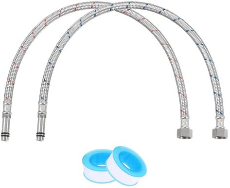 Anschlussschlauch Armatur G3/8 x M10,2 Stück Flexschlauch Verlängerung,80 cm Wasserhahn Schlauch,3/8 Zoll Verlängerung Flexschlauch,Edelstahl Panzerschlauch,Wasserhahn Anschlussschlauch für Küche,Bad