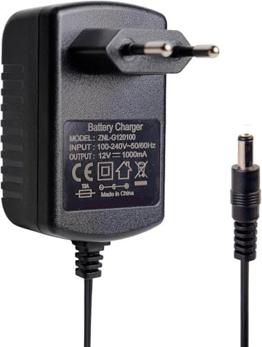 Caricatore 12V per Bambini Guida Elettrica con Aut, 12V 1 A Caricabatterie per Guida Elettrica con Auto su Giocattoli Quad Elettrica Bambini Elettrico Bici Elettrico Ride On Accessor, 5,5 mm x 2,1 mm