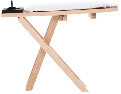 TOYANDONA 1ensemble Mini Table De Fer Simulée pour Maison De Poupée Kit De Meubles Miniatures avec Fer à Repasser Jouet Éducatif Et Créatif