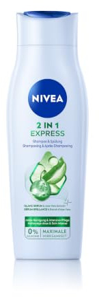 NIVEA 2in1 Express Shampoo & Spülung (250 ml), intensive Haarpflege mit Aloe Vera und Glanz Serum, Haarshampoo & Spülung für schnelle, unkomplizierte Pflege