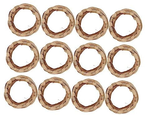 KICHOUSE 12pezzi Anelli Per Tovaglioli in Giacinto d Acqua Naturale Rustici e Intrecciati Fatti Mano Per Decorazione Della Tavola