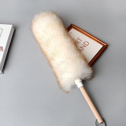 DQZRTUECA Spolverino di Lana Bianco 18-40 cm for mobili, Tende, librerie(40cm)