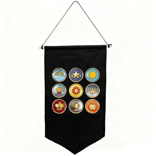 Leislam Filz & Canvas Pin Organizer Schwarz, Wandhängender Anstecknadel Display Halter, Multifunktion Aufbewahrung für Schmuck und Accessoires