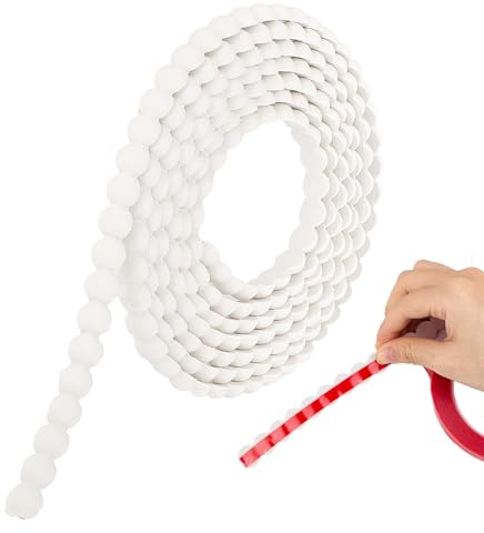 NICENEEDED Moulure Flexible de 9.8 pi Moulure Décorative Murale en Perles à Décoller et à Coller Garniture Murale en Demi Cercle Blanc 3D pour Bricolage