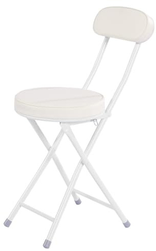 Set di 2 sgabelli da bar rotondi, pieghevoli, neri, portatili, imbottiti, per cucine, giardini e sale giochi, capacità 120 kg, altezza seduta 46 cm, design salvaspazio.