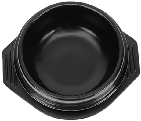 BAZEITFLOW Korean Style Ceramic Cooking Pot with Tray Heat-resistant Bibimbap Casserole for Stew Soup and Rice Premium Non-coated Ceramic Cookware for Home Stove Use and Kitchen