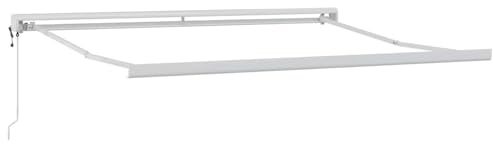 Gecheer Tenda da Sole Bianco, Funzionale Protezione UV Regolabile 3.5x2.5m Metallo Tendone da Esterno for Giardino, Terrazzo
