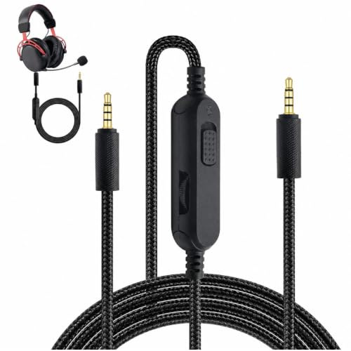 Amztour Cavo di Ricambio Compatibile Con Logitech G Pro G PRO X G233 G433 Cavo di Prolunga Audio per Cuffie Gaming Disattivazione in Linea, Controllo Volume Con Microfono 2M(Noir)