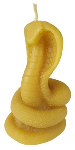 Bivaxljus – bivaxljus ormar ljus kobra 7 cm tillverkat av 100 % rent bivax – djurljus – ljus av bivax
