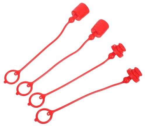 LIFKICH Kit 2 Set di Tappi Antipolvere Idraulici in Plastica Rossi per Connettori Rapidi 1/2 Cappucci Maschio e Femmina per Edilizia e Industria del Legname