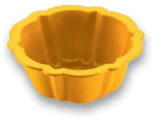 Cookware Company Decorative Flower Silicone Baking Pan, Yellow, 10.5cm dia 4.5cm H