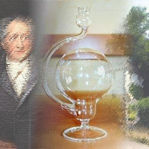 Lauschaer Glaskunst Goethebarometer auf Fuß