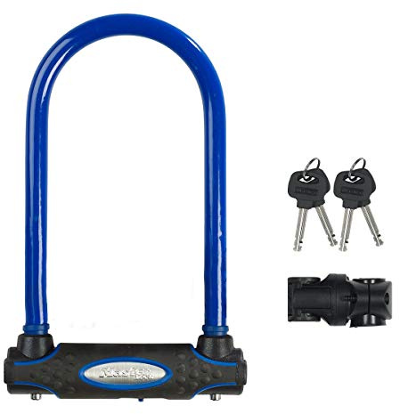 Master Lock Bügelschloss [Schlüsselschloss] [mit Halterung] [Zertifiziertes Fahrrad Schloss - Secure-Gold-Zertifikat][Blau] 8195EURDPROCOLWB - Ideal für Fahrräder, 8195EURDPROCOLB, STANDARD