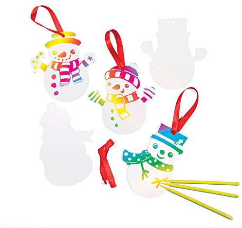 Baker Ross EF410 Décoration à Gratter Motif Bonhomme de Neige