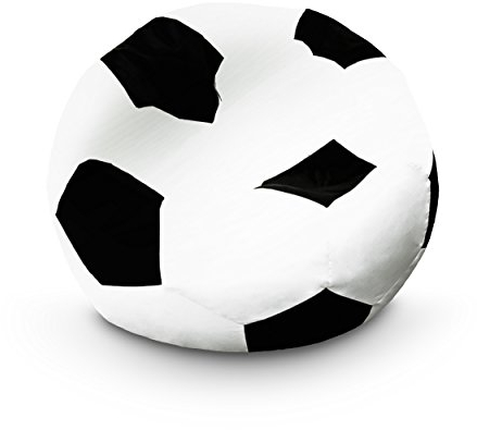 Lumaland Pouf de Luxe Football | Enfants & Adultes 90cm Bean Bag | Résistant à la saleté | Robuste et Polyvalent [Beanbag Football Petit]