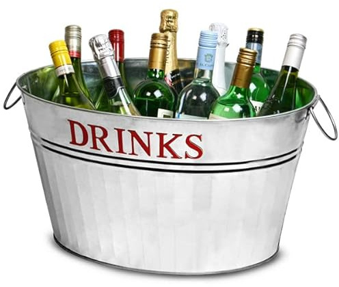bar@drinkstuff Galvanised Steel Drinks Party Tub, Single