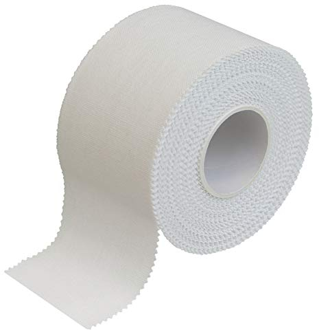 BB Sport Cinta Adhesiva Deportiva 3.8cm x 10m Sport Tape Blanco 1/6 / 24 Rollos Borde Serrado 100% Algodón Inelástica Balonmano Fútbol Voleibol Escalada, Cantidad:6 Rollos