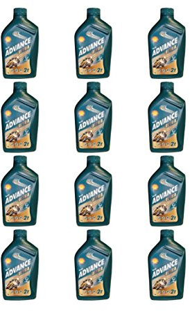 Shell Advance Ultra 2 T Lubrificante 100% Sintetico Per moto 2 Tempi 12 barattoli da 1 L = 12L