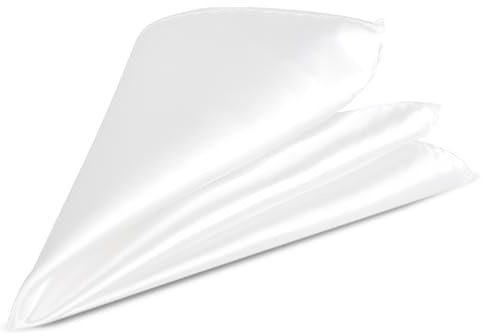 Trimming Shop White Men's Pocket Square Plain Suit Handkerchief