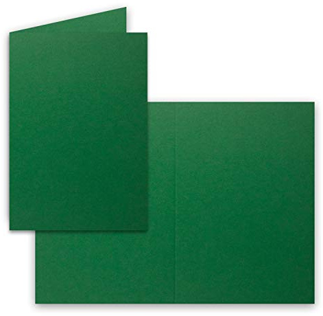 25 Faltkarten B6 - Dunkel-Grün - PREMIUM QUALITÄT - 11,5 x 17 cm - sehr formstabil - für Drucker geeignet! - Qualitätsmarke: NEUSER FarbenFroh!!