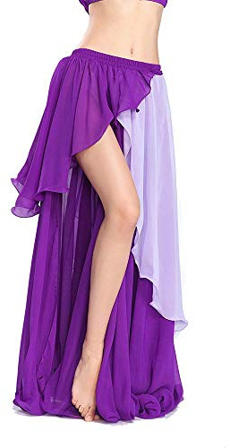 ROYAL SMEELA Bauchtanz Rock Damen Tanzkleidung Chiffon Großer Swing Rock Fashion Light Sexy Röcke Bauchtanz Performance Kostüm Kleidung Doppelte Farbe Rock