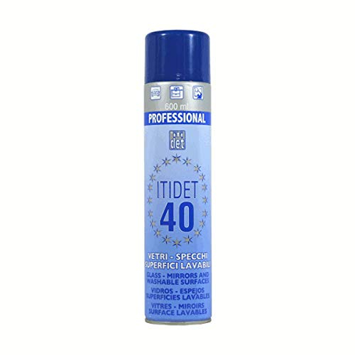 Itidet 40 Spray PROFESSIONAL 600ML- Detergente a schiuma per VETRI, SPECCHI E SUPERFICI LAVABILI