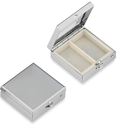 SILBERKANNE Pillendose Hamburg 4x4x1,5 cm 2 Fächer Premium Silber Plated edel versilbert in Top Verarbeitung. Edel verpackt in einem eleganten Etui
