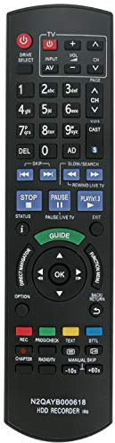 N2QAYB000618 Replace Remote Control - VINABTY N2QAYB000615 IR6 Recorder Remote Control Replacement For Panasonic HDD DVD DMR-HW120 DMR-HW220 DMR-HW100EBK DMR-HW100 DMRHW100EB-K Remote Controller