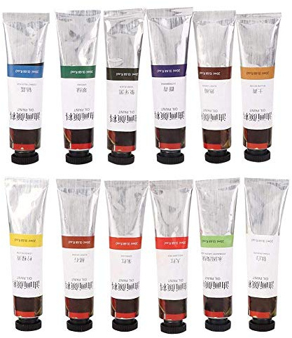 Ölfarben Set, 20 ml x 12 Tuben, Künstlerfarben Ölgemäldeset Ölbasiertes Farbprofi Malzubehör