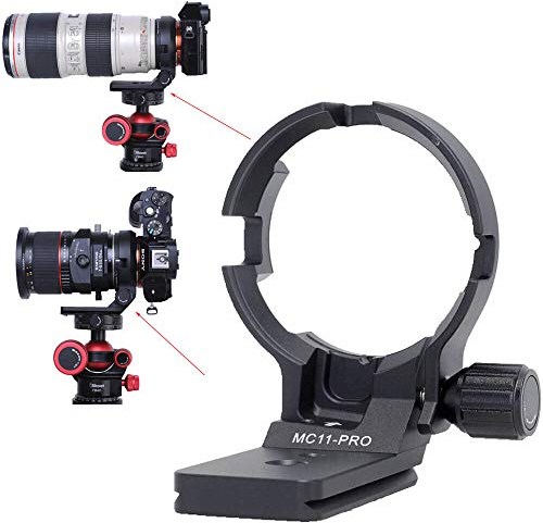 iShoot Lens Collar Tripod Mount Ring Compatible with Canon EF-E Sigma MC-11 Mount Converter Lens Adapter Ring, Lens Support Holder Bracket Bottom is Arca-Swiss Fit Quick Release Plate Dovetail Groove