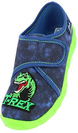 Beck Jungen T-rex Hausschuh, Blau, 36 EU